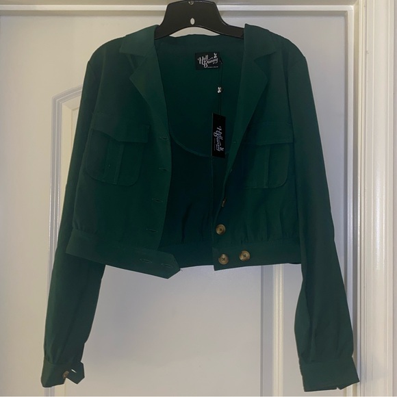 Hell Bunny Jackets & Blazers - Green Hell Bunny cropped jacket